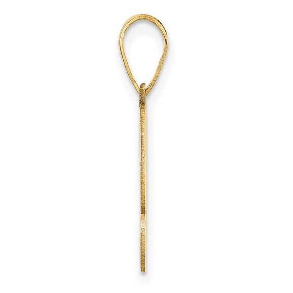 Kazi Luxury 14k Yellow Gold Brushed Border Script Number 2 Pendant - Picture 2 of 7